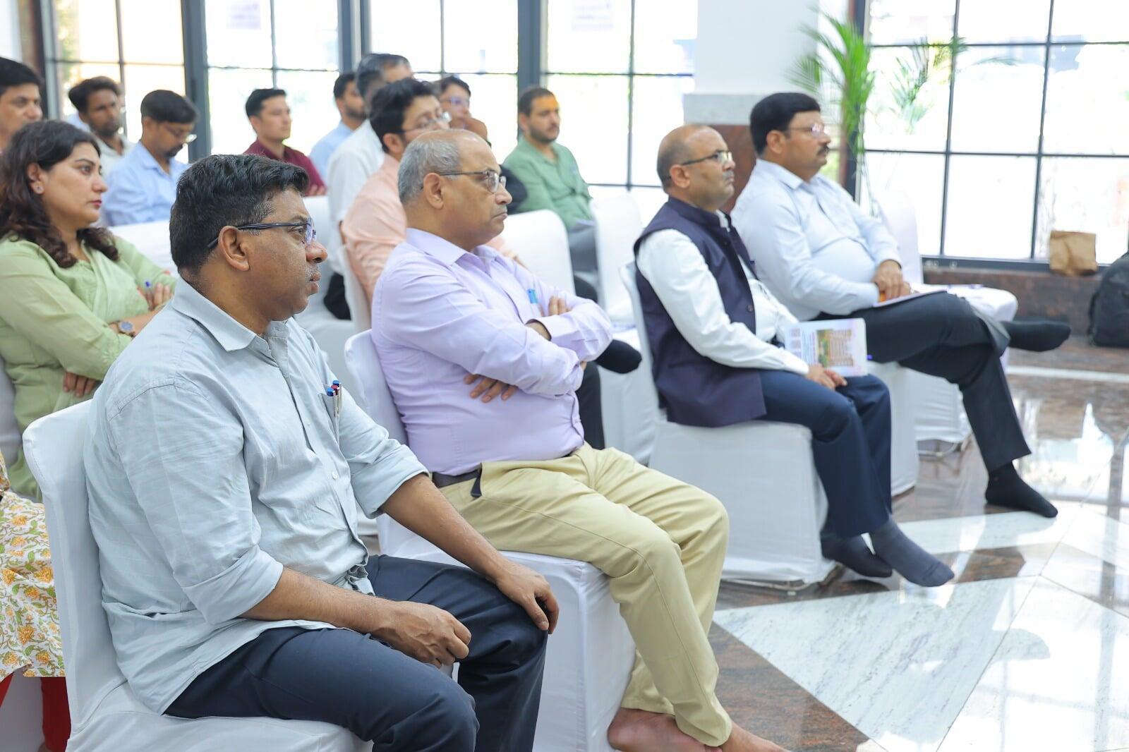 Government officials attending a breathing workshop in India