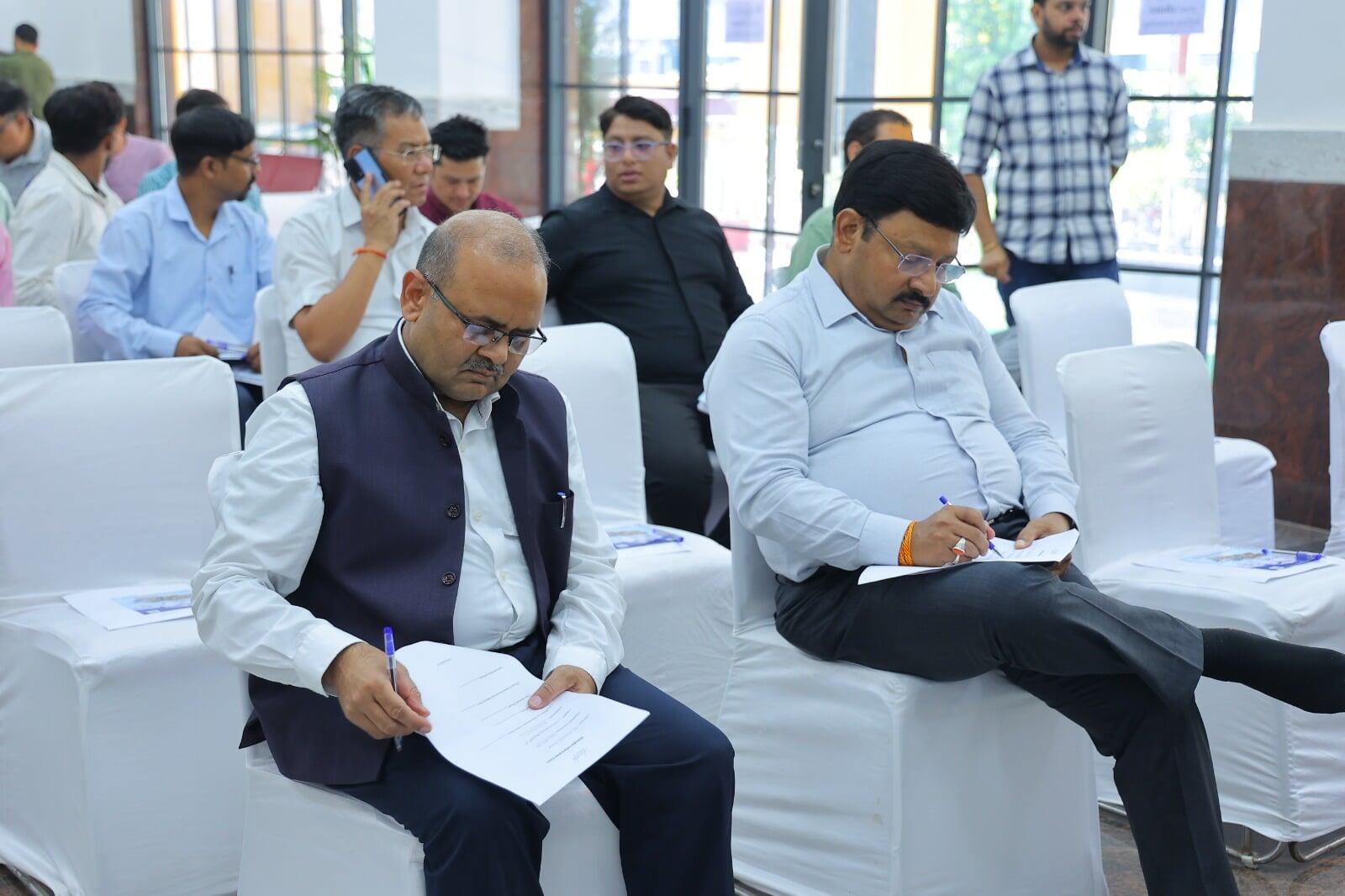 Government officials attending a breathing workshop in India